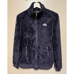 The NORTH FACE Osito Plush Fleece Womens Jacket Cool Gray Steel Purple Zip S